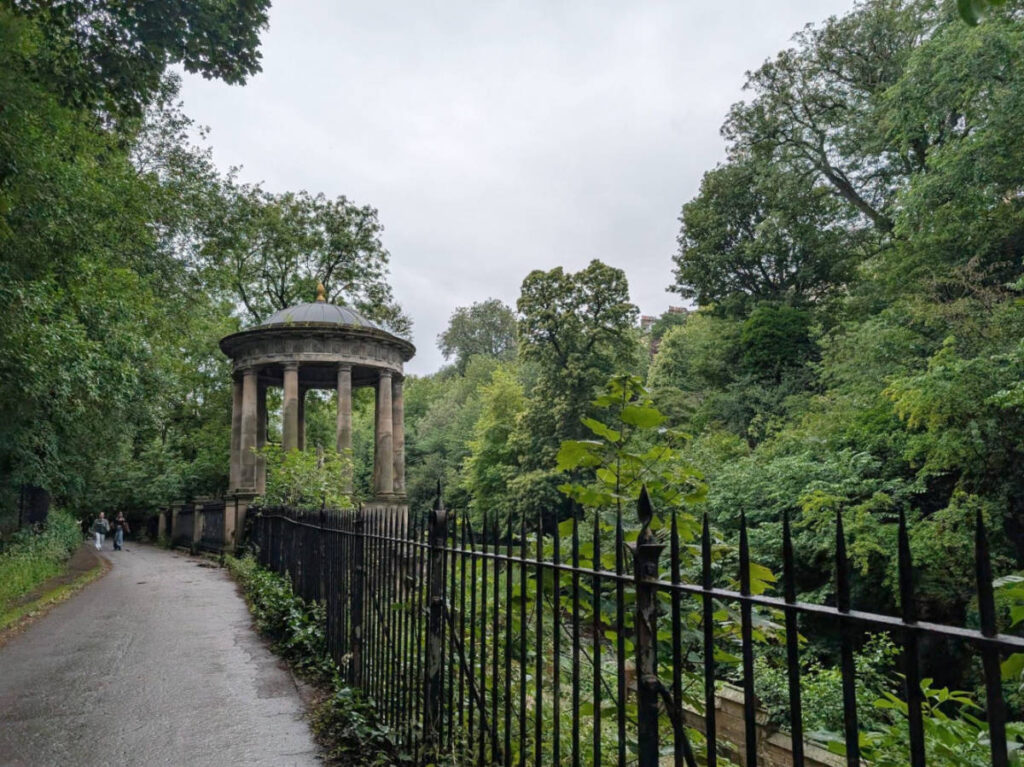 The path leading to the St Bernard’s Well on the Water of Leith