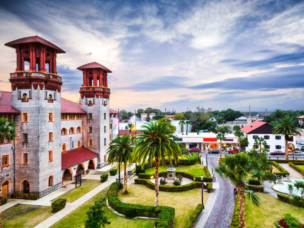 View of the city hall and Alcazar Courtyard in St. Augustine