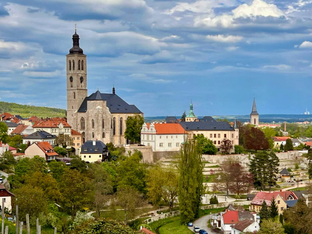 Overlooking view of St. Barbara’s Church from Barborská street