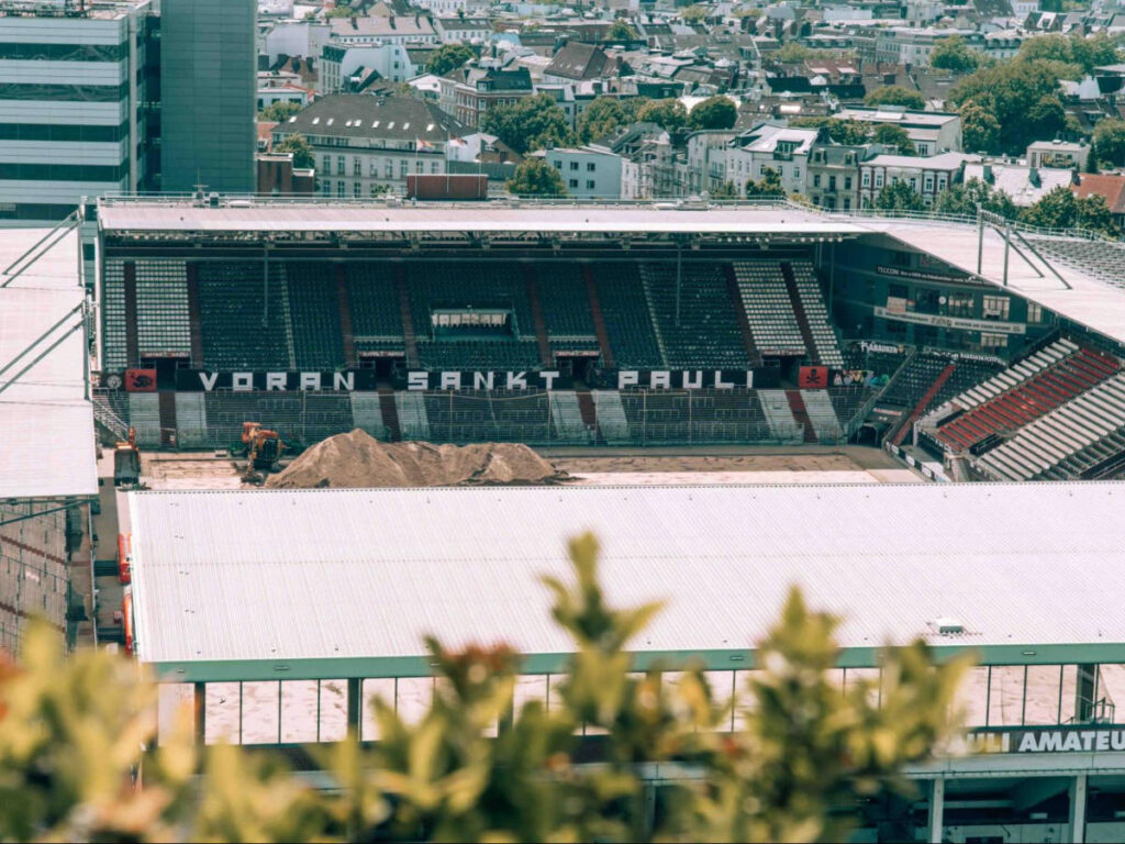 Overlooking view of the St. Pauli Stadium