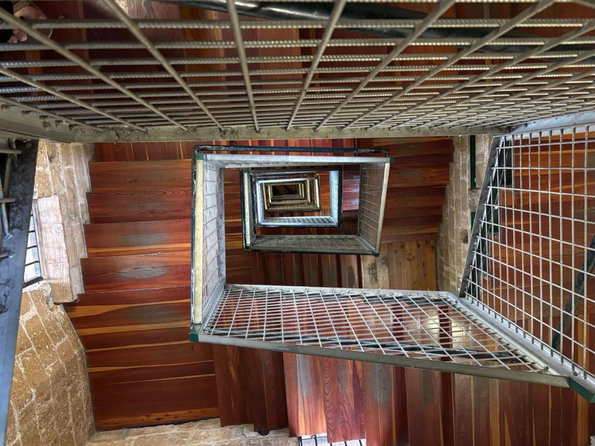 View of the stairs at Torre del Moro seen from above