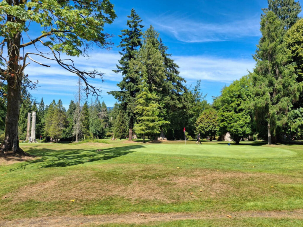 Panoramic view of the putting green at Stanley Park Pitch & Putt