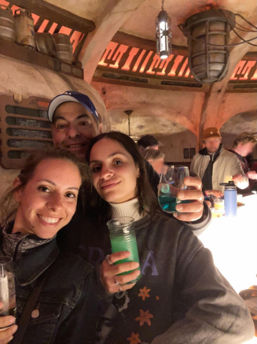 The author, McKenna Mobley with her family at the Star Wars bar