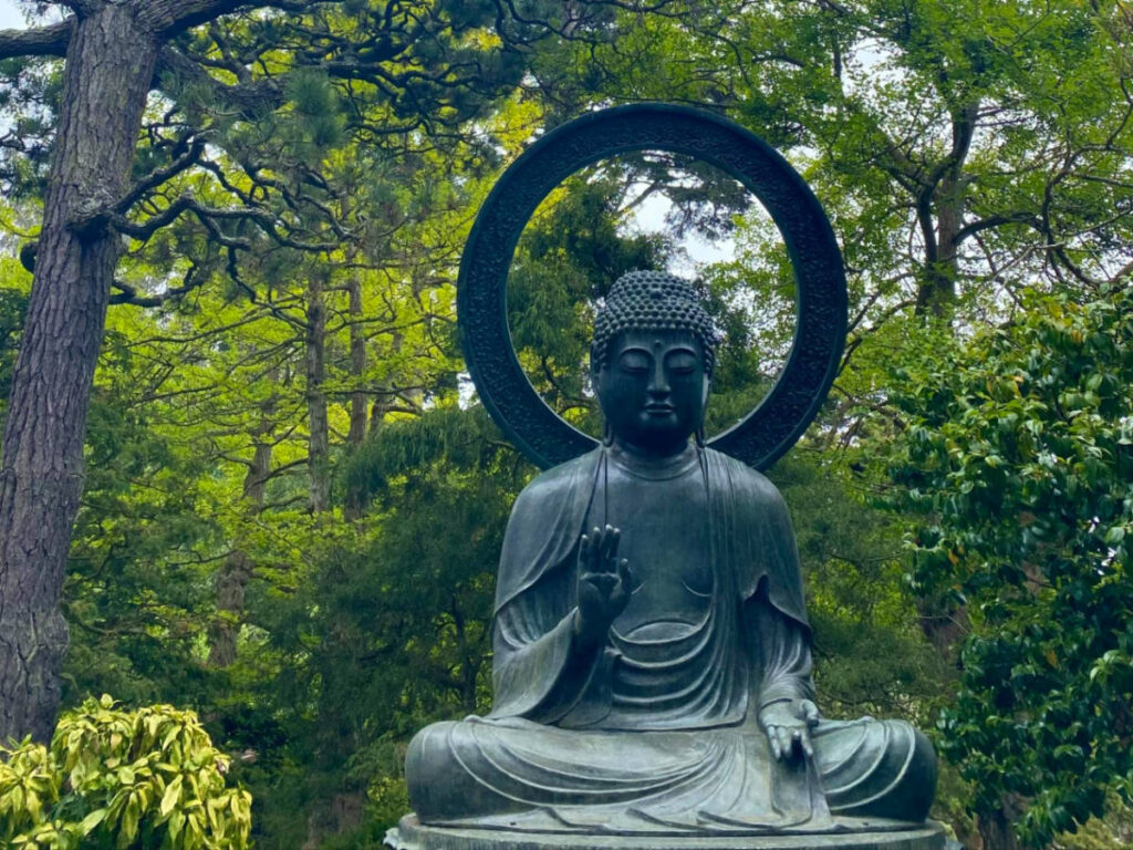 A statue of Buddha at the Japanese Tea Garden