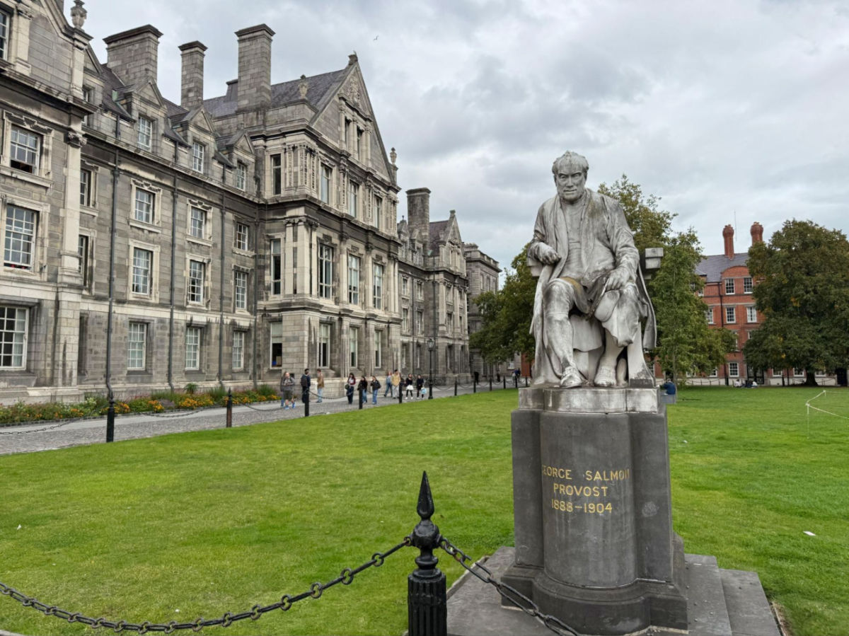 View of the Statue on the Trinity College campus