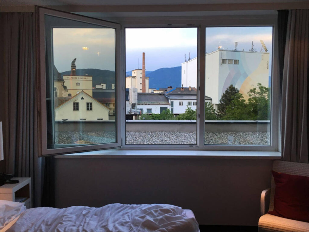 View from a room in Villach