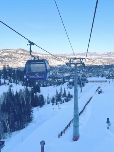 Scenic overlooking view from the gondola in Steamboat Ski Resort
