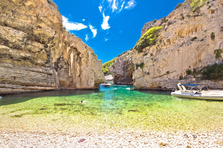 Stinva bay beach on Vis island