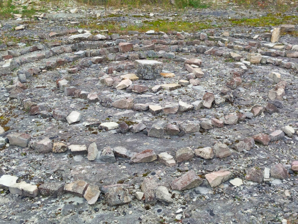 View of the Stone Maze build at Krotona Institute of Theosophy