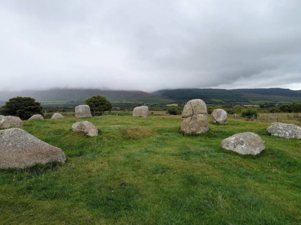 View of the standing stones on the Isle of Arran
