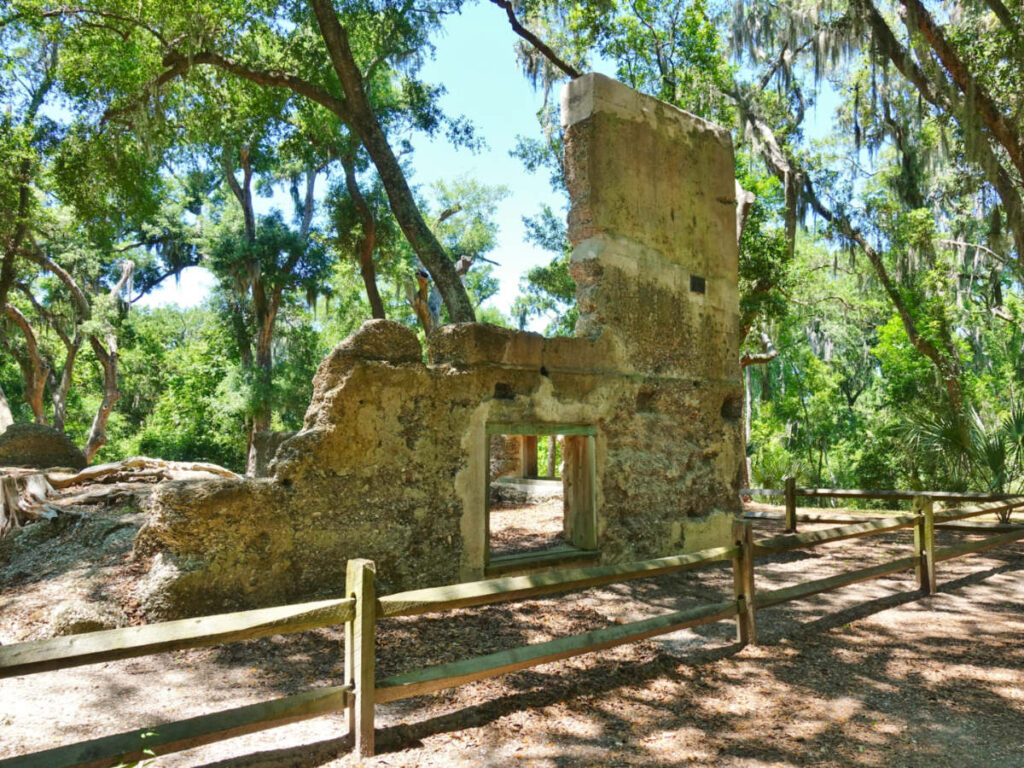 View of the Stoney-Baynard ruins at the Sea Pines Plantation in Hilton Head