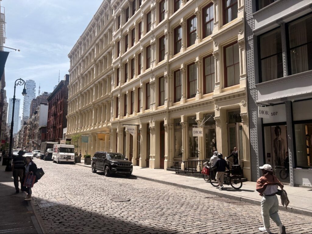 View of the luxury stores on Greene Street