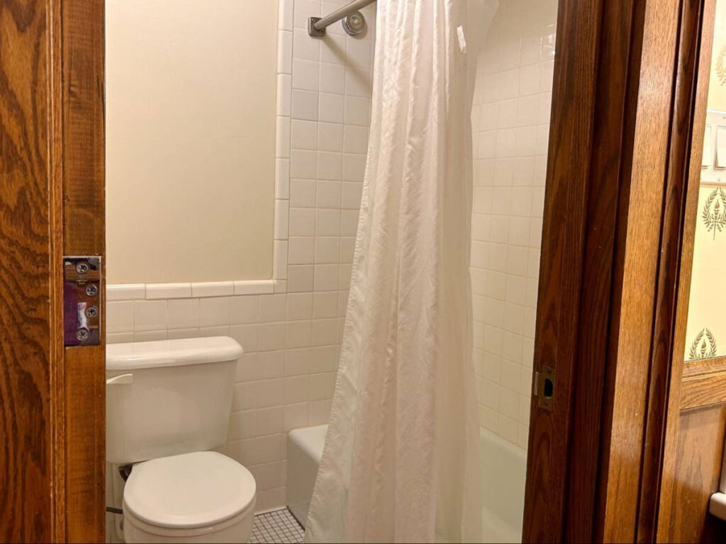 View of the clean private bathroom in the hotel