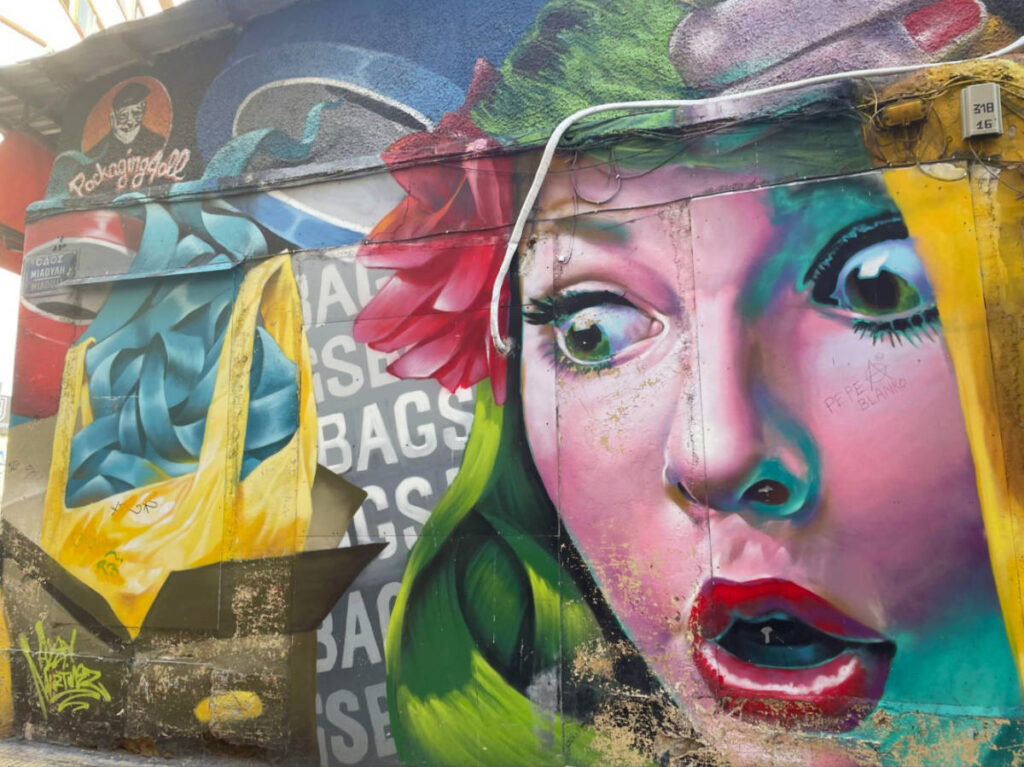 Colorful mural in Athens