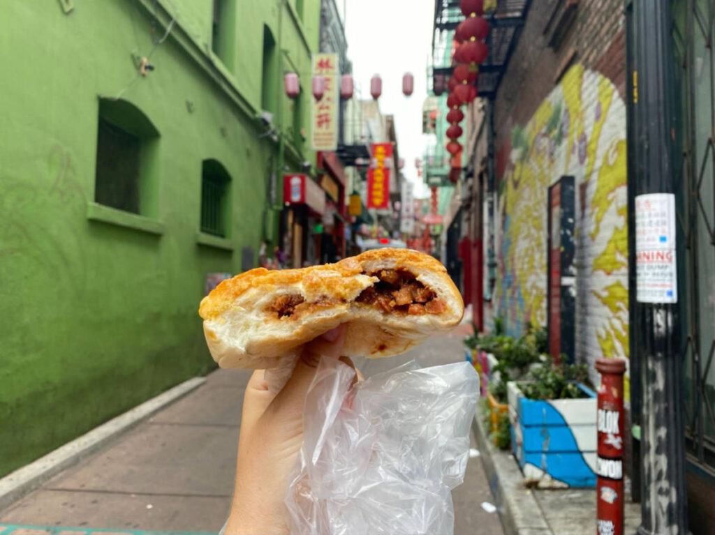 A street food pastry at an alleyway of Chinatown 