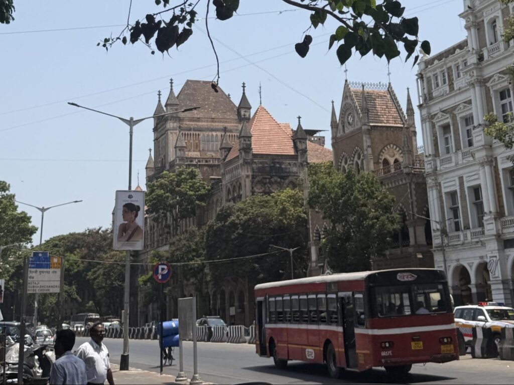 View of the streets of Fort with the David Sassoon Library in the background
