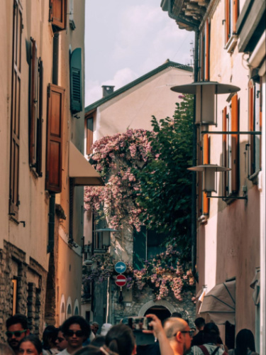 View of the crowd at the beautiful alley in Sirmione