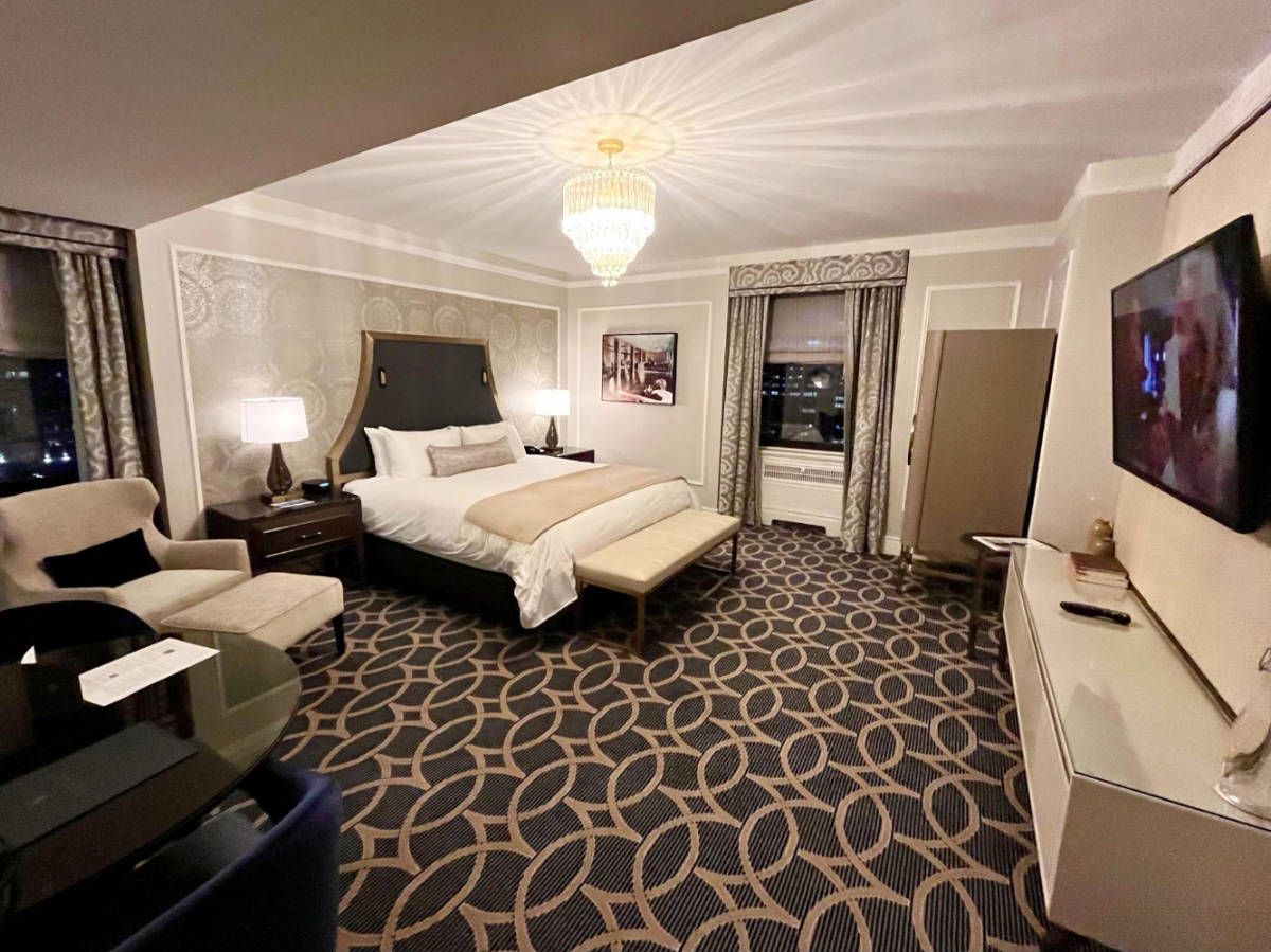 View from the inside of a room in Fairmont Hotel Vancouver