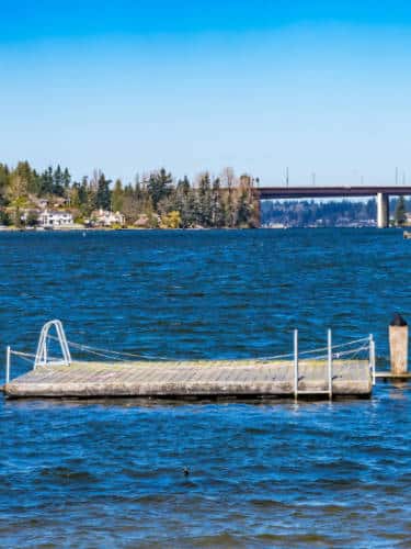 Clear blue sky over the blue water in Newcastle Beach Park