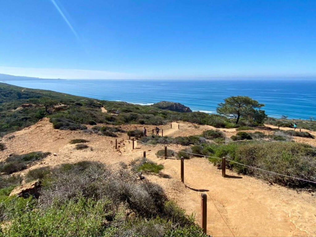View of the downhill trail in La Jolla on a sunny day
