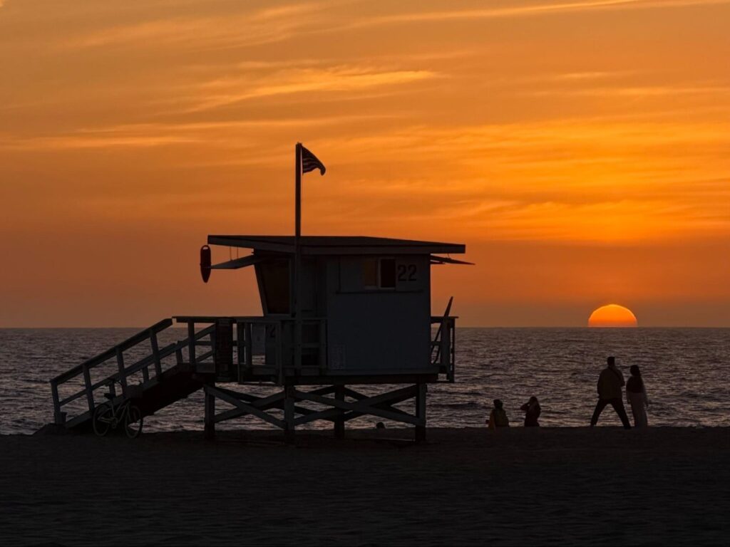 The view at Hermosa Beach during sunset