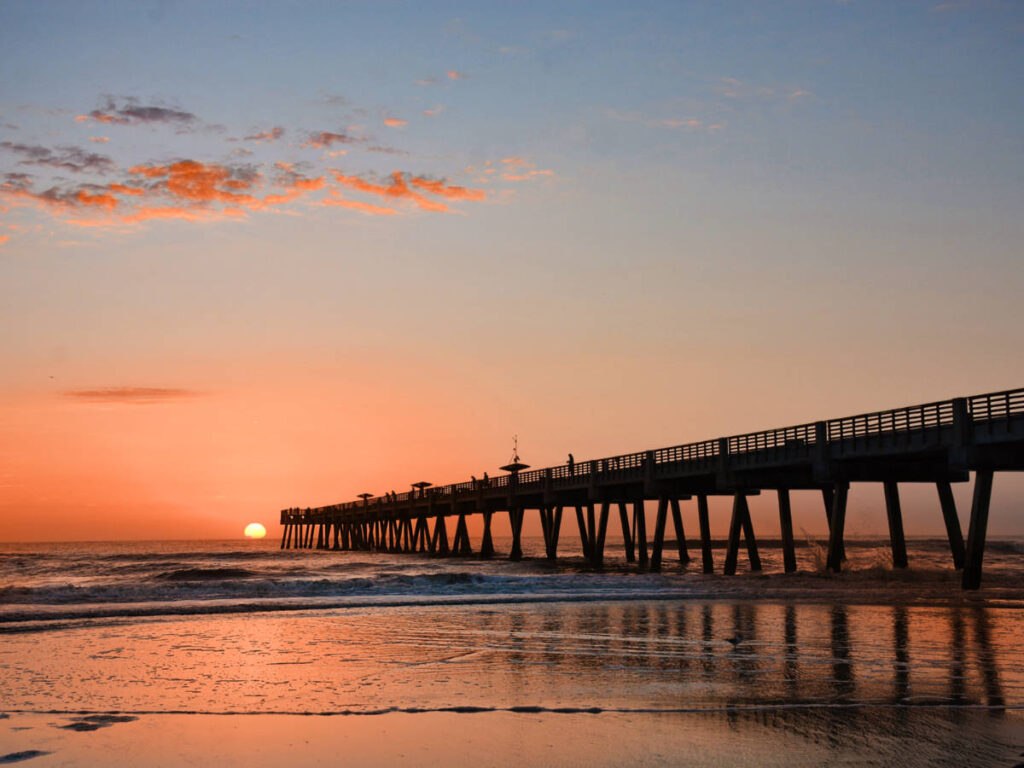 Scenic view of the sunset from the Jacksonville Beach Pier