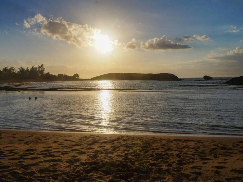 Scenic view of the sunset reflecting on Playa Caracoles