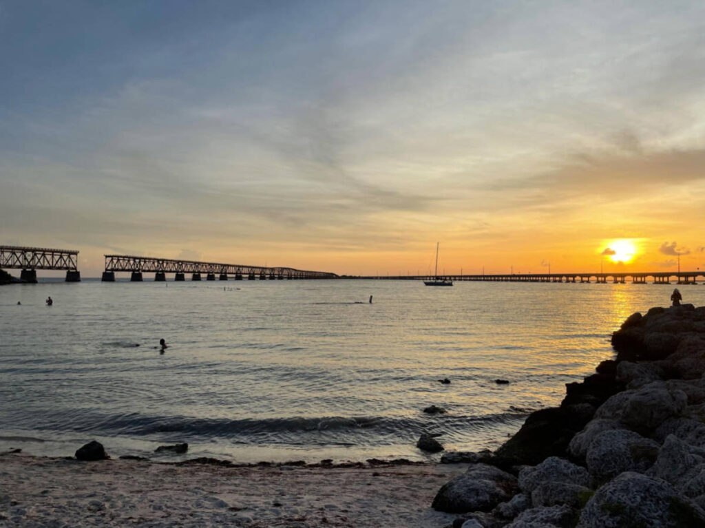 Scenic view of the sunset  at the main beach of Bahia Honda State Park