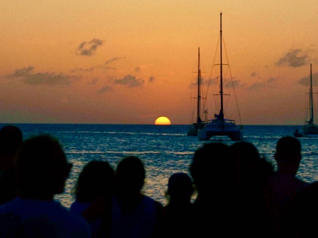 People watching the Sunset in Caye Caulker