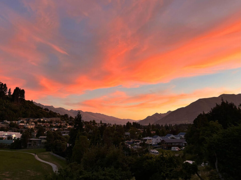 Sunset view in Queenstown