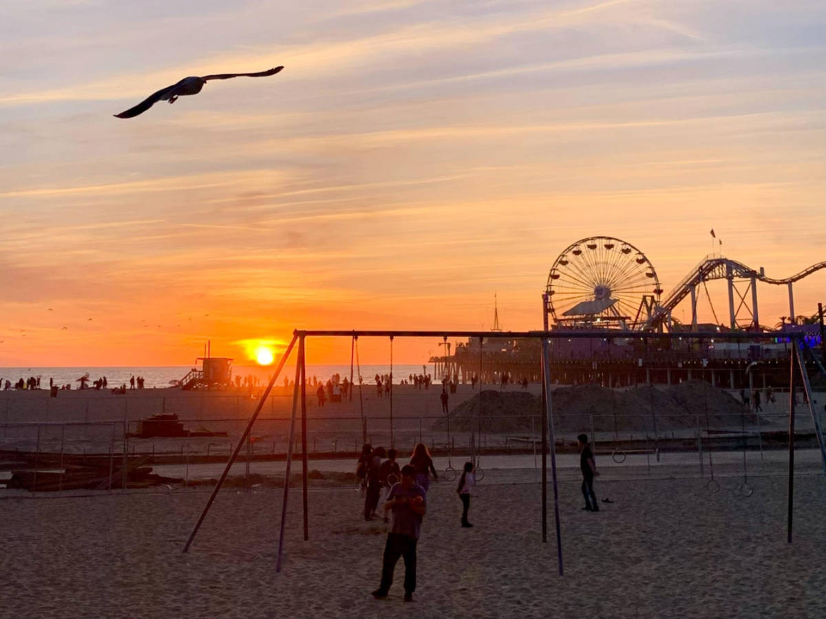 Scenic sunset view over the Santa Monica Pier