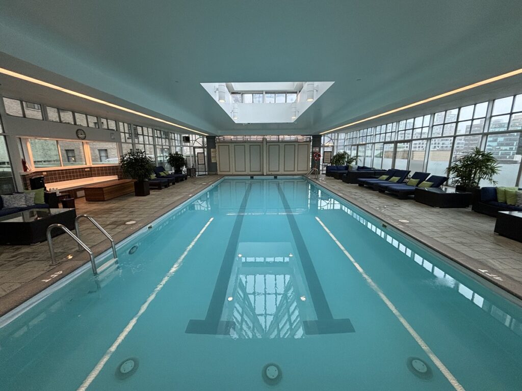 View of the indoor pool at the Fairmont Hotel Vancouver