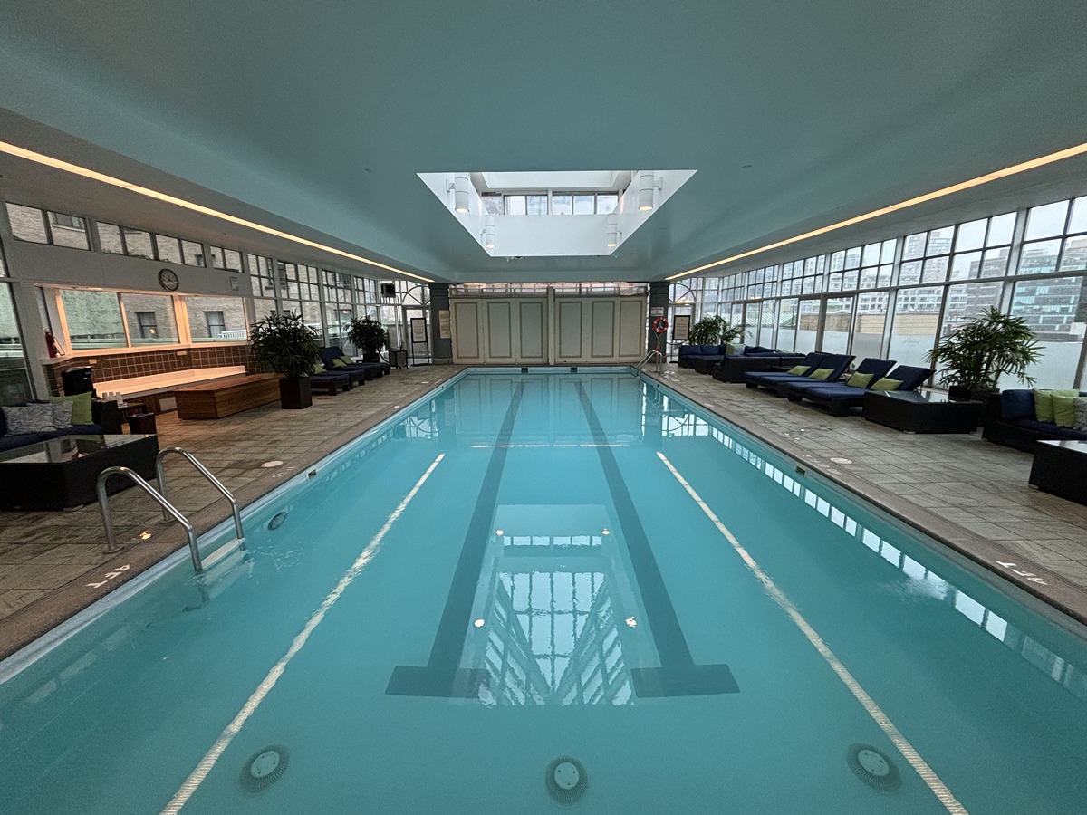 View of the indoor pool at the Fairmont Hotel Vancouver