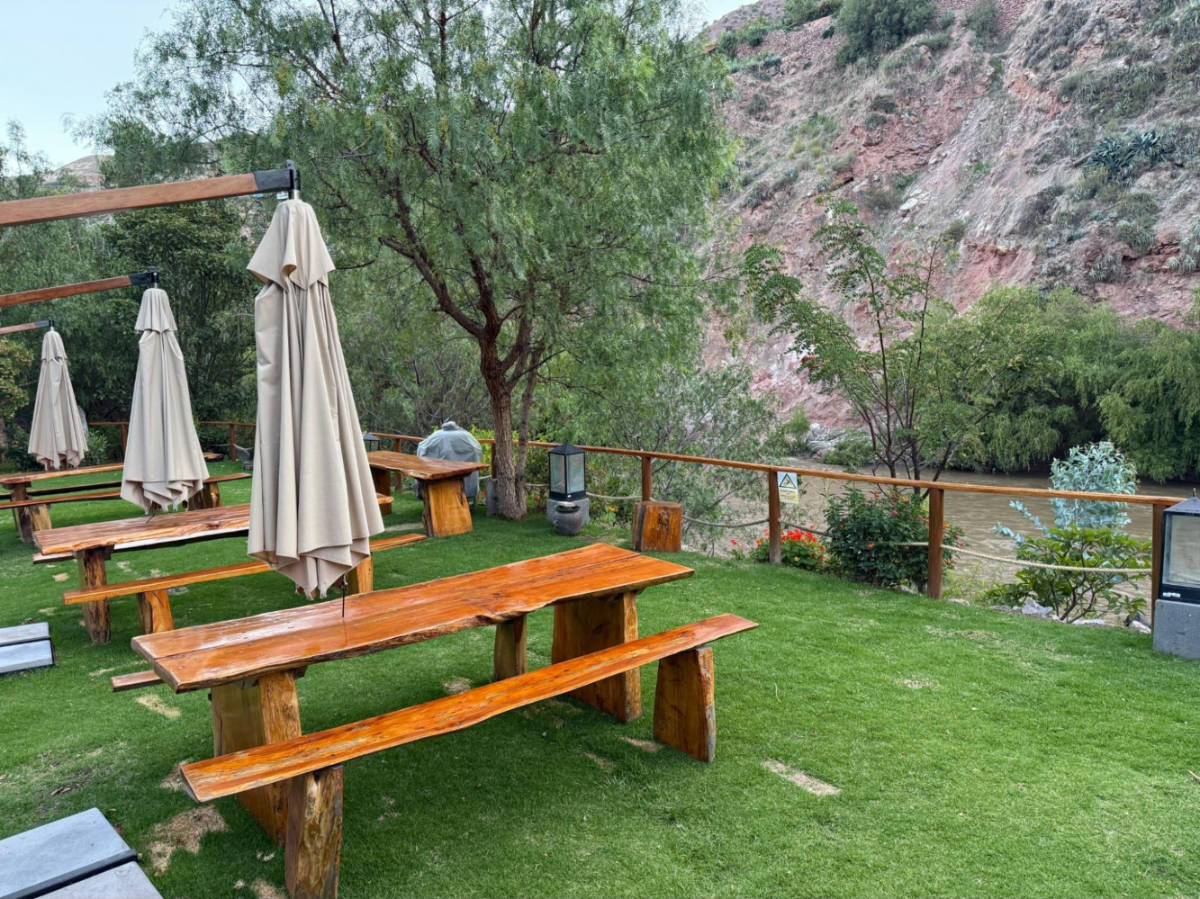 A picnic area along the Urubamba river (we could hear the rapids from our room)