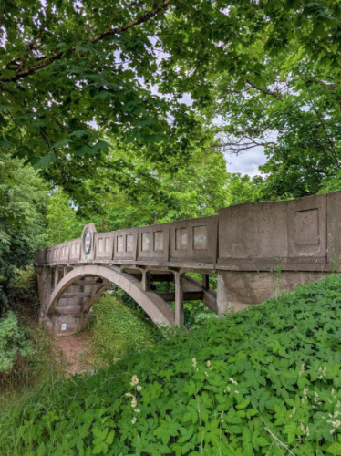 View of the Devil’s Bridge and the greenery around in Tartu