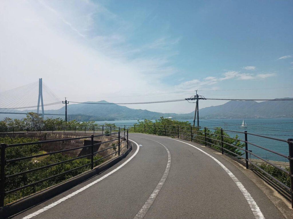 Scenic view of the road with Tatara Bridge view