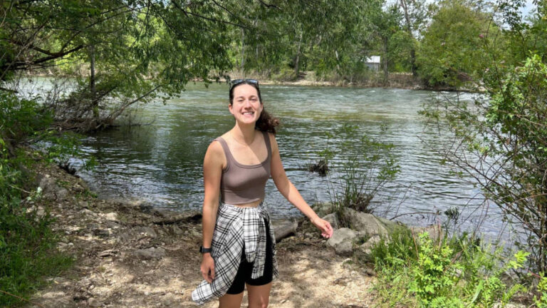 The author, Taylor Ramsey smiling for a photo at the Boise Riverside RV Park