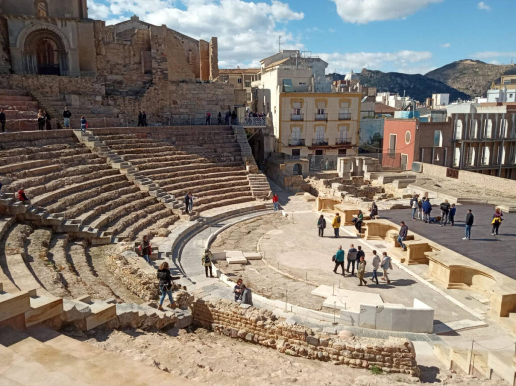 Overlooking view of the Teatro Romano of Cartagena