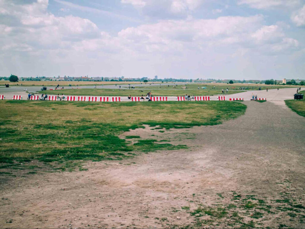 Panoramic view of the  former landing strips on the Tempelhofer Feld