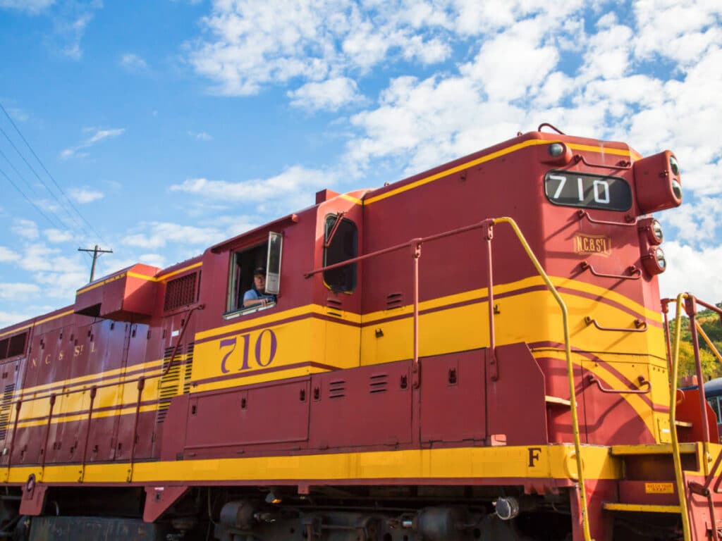 A vintage train at the Tennessee Valley Railroad Museum