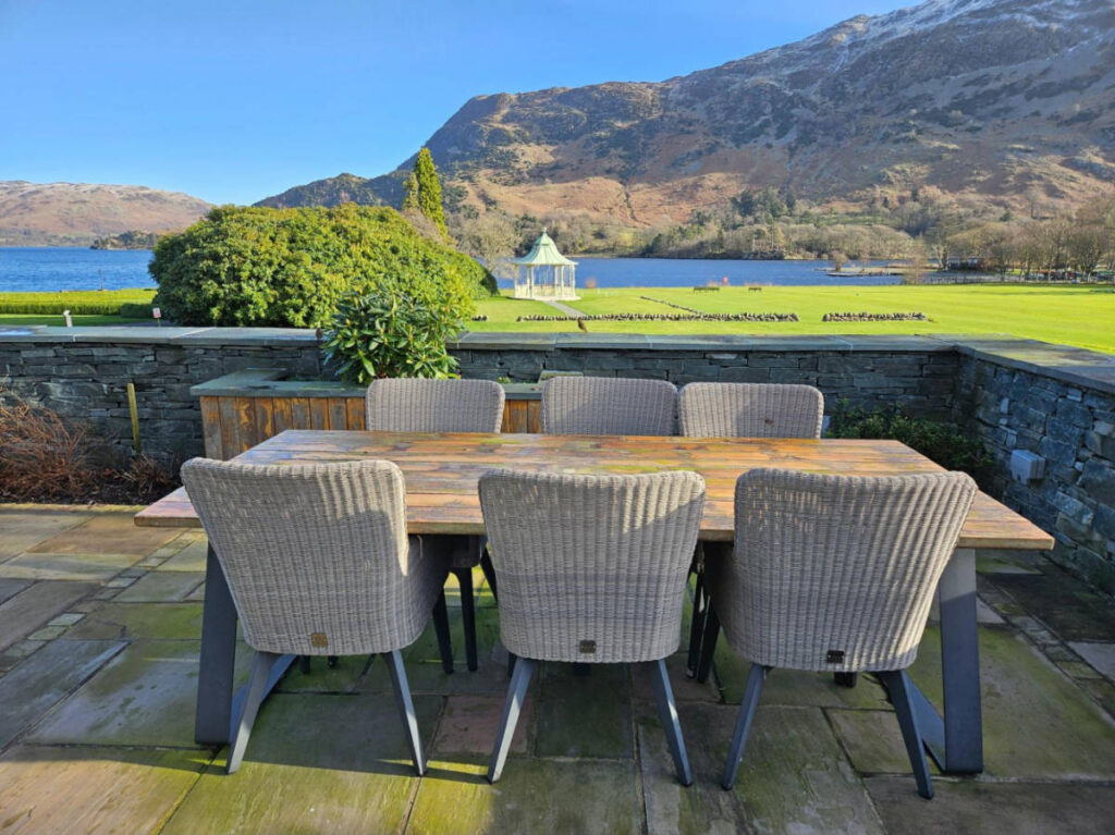 Scenic panoramic view from the terrace at Inn on the Lake