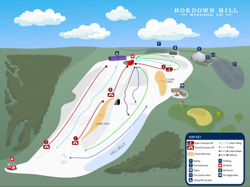 An illustration of the terrain map in Hoedown Hill