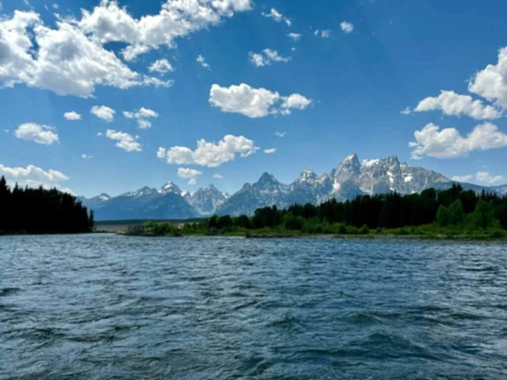 Scenic view of the Teton Range from the Snake River