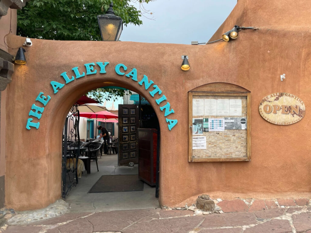 View of the entrance to The Alley Cantina