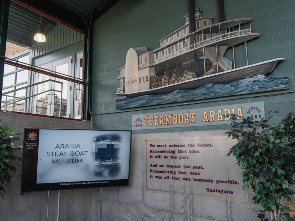 View of the signages in The Arabia Steamboat Museum