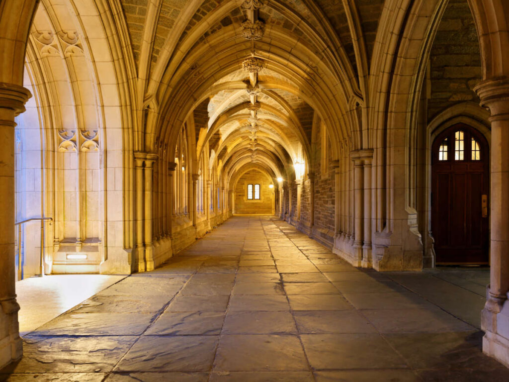 View at The Arched Hallway of Holder Hall