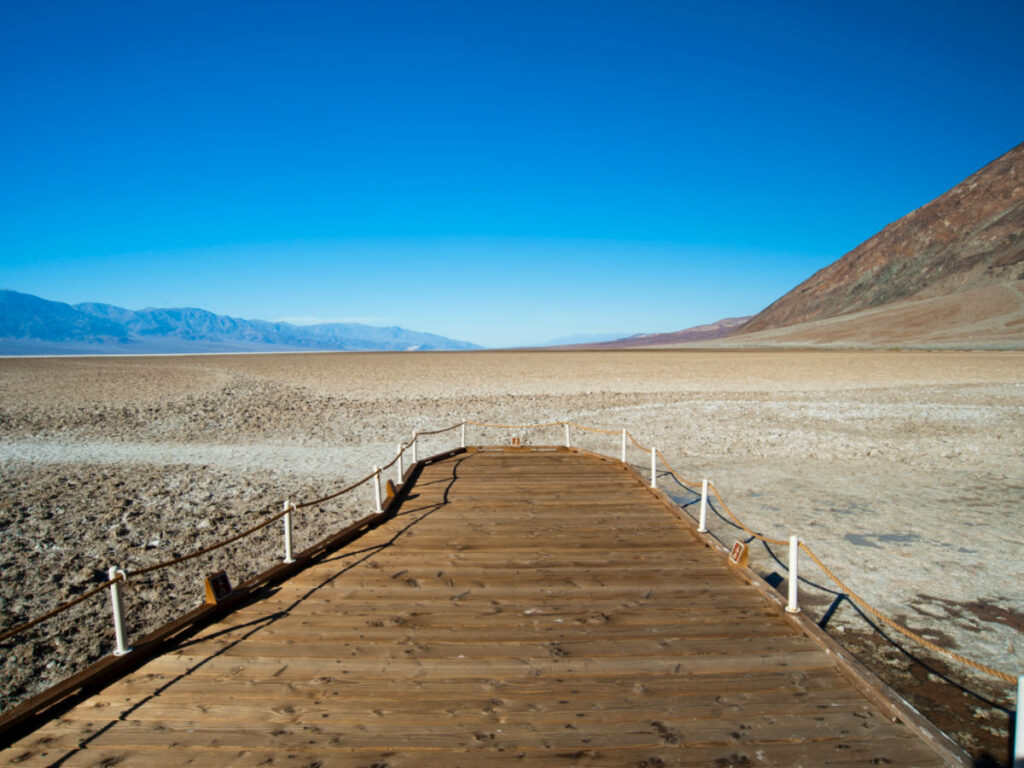 Wooden walkway at Badwater Basin