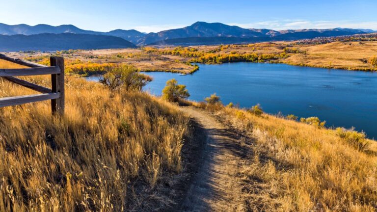 View of the Bear Creek Lake Park during an autumn afternoon