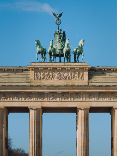 View of the neoclassical monument of Brandenburger Tor