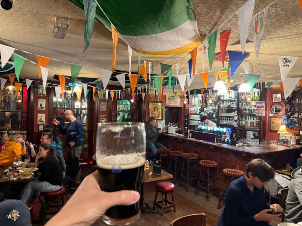 A glass of Guinness from The Brazen Head
